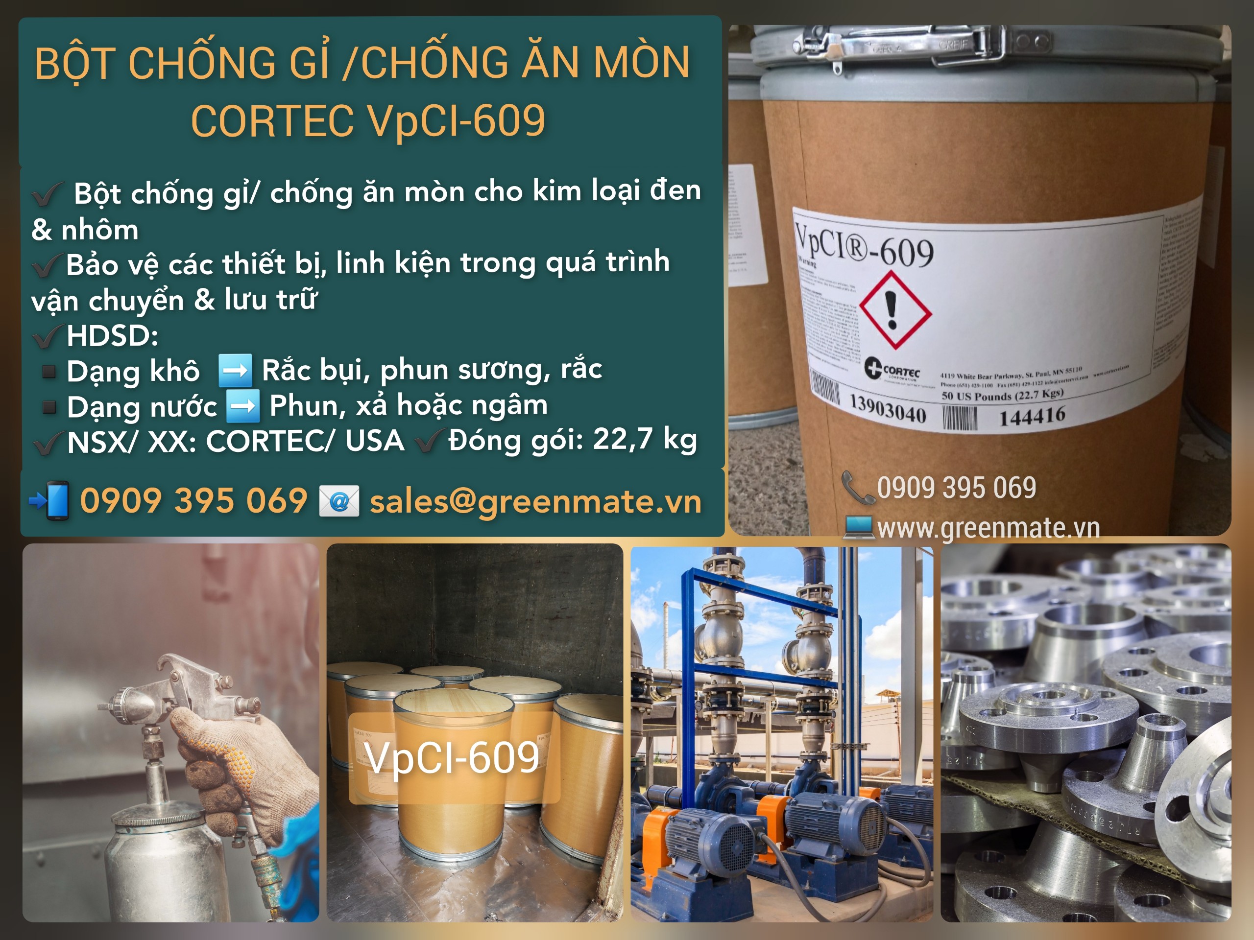 Bột chống gỉ/ chống ăn mòn CORTEC VpCI-609